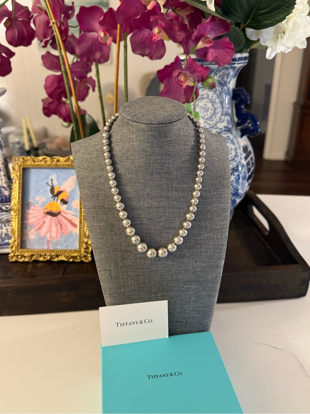 Tiffany & Co. HardWear Sterling Silver 6-11mm Graduated Ball Necklace 16”! 🩵🩵